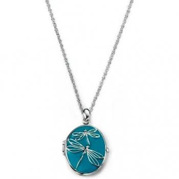 Blue Enamel Dragonfly Locket