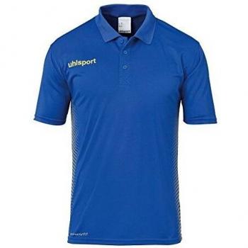 Uhlsport Men's Score Polo Shirt in Azure Blue/Lemon Yellow