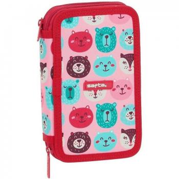 Petit plumier double Safta 28 pièces
