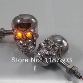 Luz LED de señal de giro calavera para motocicleta 10mm