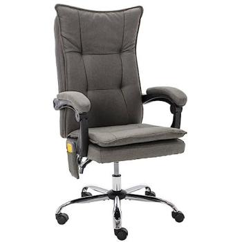 Sedia ufficio massaggiante grigio in tessuto vitaXL