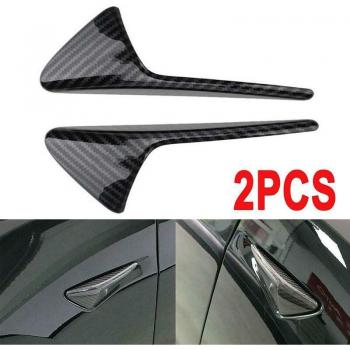 Matte Carbon Fiber Side Camera Protection Covers for Tesla Model 3 Y X S - 2PCS