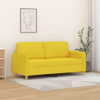 Vidaxl - 2-Sitzer-Sofa Hellgelb 140 cm Stoff