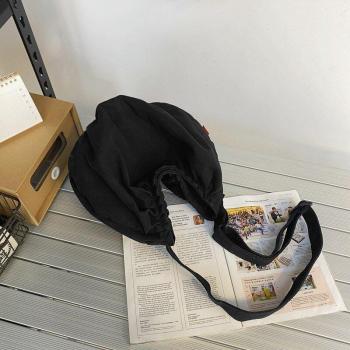 Cotton Student Hobo Shoulder Bag - Big Size Canvas Laptop Carrier