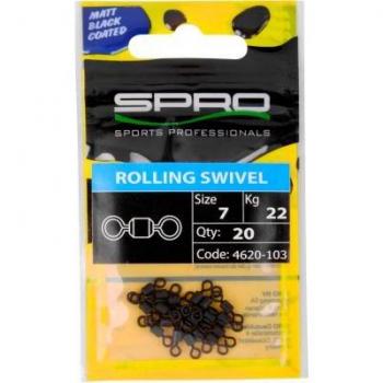 SPRO Schnurverbinder Spro Matt Black Rolling Swivel - Angelwirbel, (1-St)