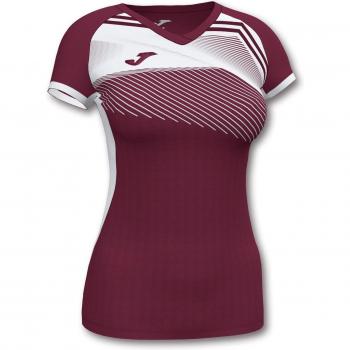 Maglia Sportiva Donna Joma Supernova II Bordeaux e Bianca Manica Corta