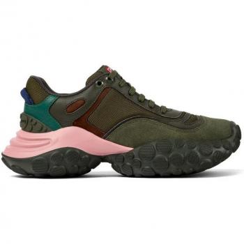 CAMPER Pelotas Mars - Women's Sneakers - Green, Brown, Grey - Size 37 - Cotton Fabric