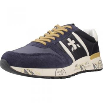 Premiata Blue Beige Suede Nylon Sneaker Size 9 US