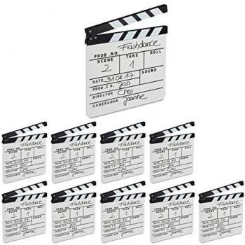 Hollywood Director's Slate – Relaxdays 10‑Pack Wood & Chalkboard