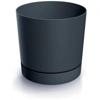 Vaso Piante Cilindro con Sottovaso Integrato TUBO P Antracite 23,9x23,1cm