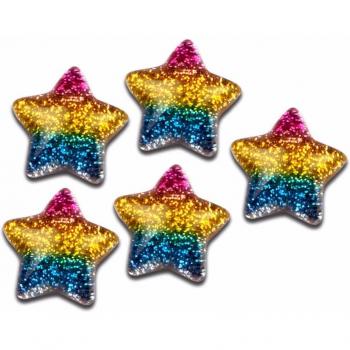 30Pcs 16mm Bling Star Resin Embellishments for Kawaii Crafts