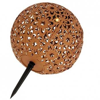 Spetebo LED Gartenkugel aus Metall - Solarleuchte 20 cm