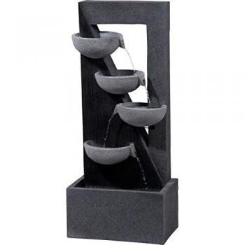 Dobar eckiger Polyresin-Brunnen mit LED-Beleuchtung und 4 Schalen