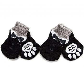4pcs Anti-Slip Knitted Dog Socks for Winter