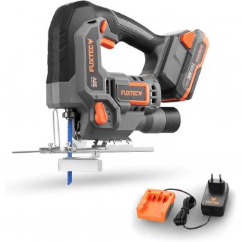 FUXTEC Seghetto alternativo a batteria 20V E1JS20 set con batteria e caricatore