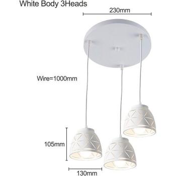 ZMJUJA Long and Round LED Ceiling Light for Dining Room with E27 Base, 3pcs LED Bulbs
