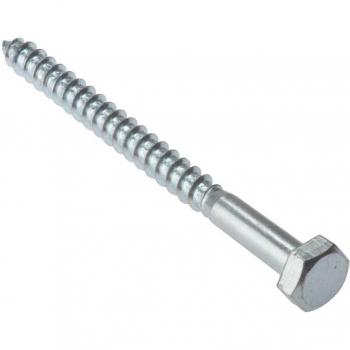 Hexagon Head Single‑Thread M12 ZP Coach Screws – 150 mm, 5‑Pack