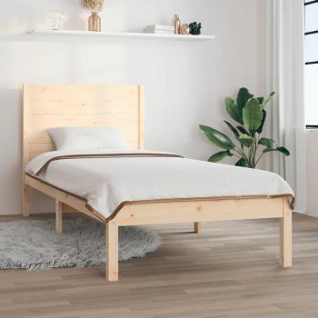 Vidaxl Solid Wood Bed Frame (75x190 cm) for Small Single Size, No Mattress