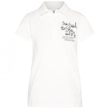 SOCCX Damen Poloshirt, Baumwolle, weiß