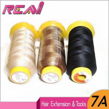 Polyamide Nylon Weave Hair Thread Set with 12 Needles - Black/Brown/Blonde