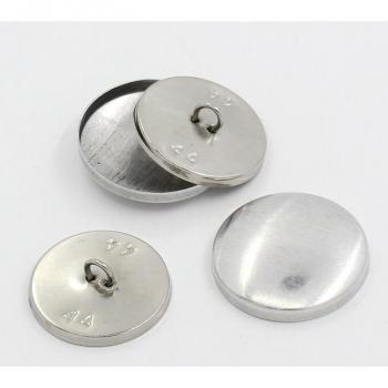 Aluminum Tone Shank Wire Back Cover Metal Buttons 30 Sets 25x25mm