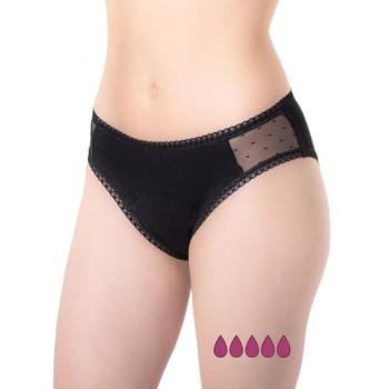 Ultra‑Shield Black Menstrual Panties – 1 Pack, Size S