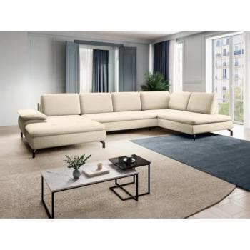 Sofá Panorámico Texturizado Beige 6 Plazas