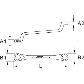 Chiave ad anello doppio KS Tools 963.7425