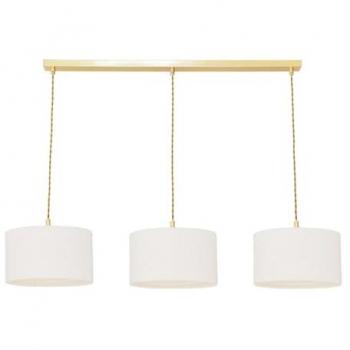 Reni Gold Diner Ceiling Light with Cream Boucle Shade and LED Bulbs