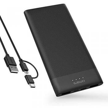 SuperPowerIQ Omars Akku 10000 mAh – Slim‑Tragbare Powerbank für iPhone, Huawei & Samsung
