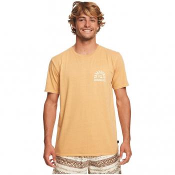 Quiksilver T-Shirt A Maniche Corte Earthy Type Mustard M