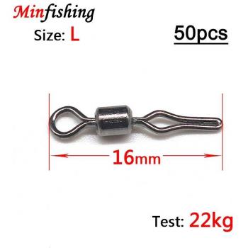 Minfishing 50/100 pcs Rolling Swivel Snap Connectors