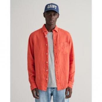 Camisa Gant para hombre de lino azul