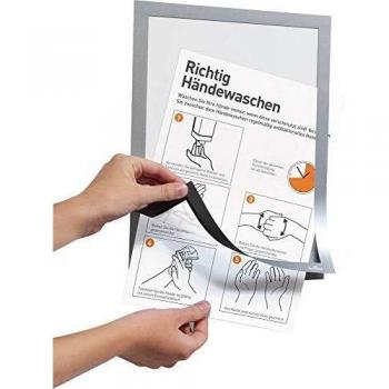 Durable Inforahmen Duraframe Handhygiene selbstklebend A4 silber VE=2