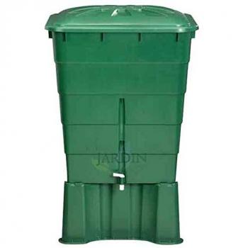 Depósito de agua polipropileno 300 l Graf. recuperador de agua 66x80,92 cm, base 67x53x33 cm, verde