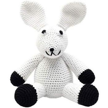 NatureZOO Conejo de peluche blanco de ganchillo