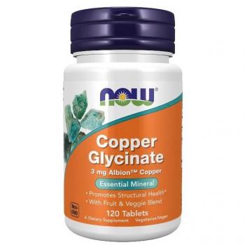 Glicinato di Rame 3 mg – 120 Caps. NOW Foods