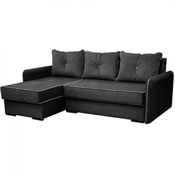VitaliSpa® Ecksofa Kansas, Grau, 234 x 170 cm Linke Ecke, mit Schlaffunktion