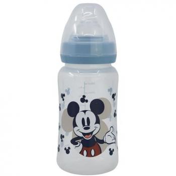 Cuello Ancho 240 ml con Tetina de Silicona 3 Posiciones Mickey Mouse