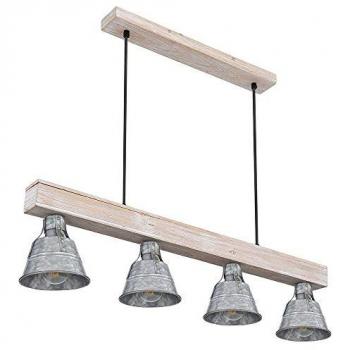 Lampe à poutre rustique en métal et bois