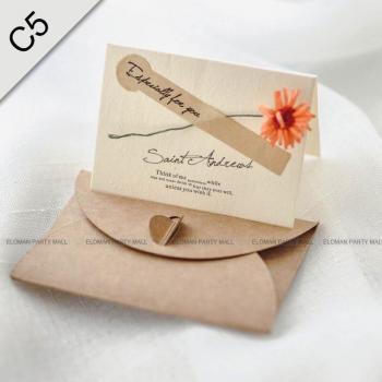 ELOMAN Rustic Wedding Invitation Kit with Blank Cards and Flowers