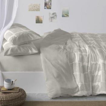 Fondo Nórdico 180 cm Burrito Blanco, Estampado Geométrico en Laurel