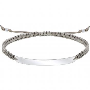 Cooles Herrenarmband Geo Rechteck Knoten in Nylon & 925 Silber