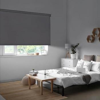 Estor Enrollable Blackout Gris 100% Opaco