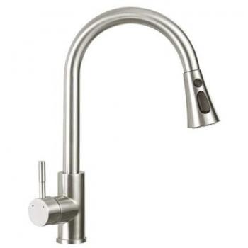 Rubinetto miscelatore acciaio inox con doccetta estraibile