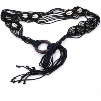 Cinturón de Cintura Tejido con Cuerda de Cera para Mujer