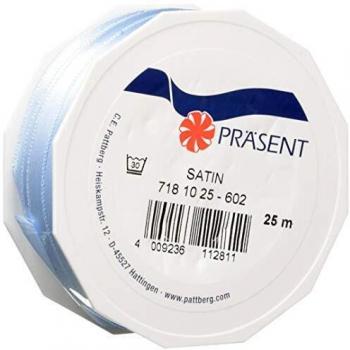 Rouleau de Ruban Satin Double Face Bleu Clair 10 m x 25 mm - Prasent