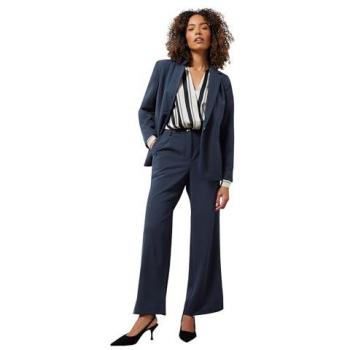 Wide-Leg Scuba Trouser Set – Dark Navy