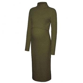 Mamalicious Robe de Grossesse Côtelée Vert XS