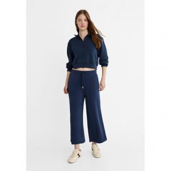 Jupe-culotte en tissu doux - Stradivarius - Bleu marine - L